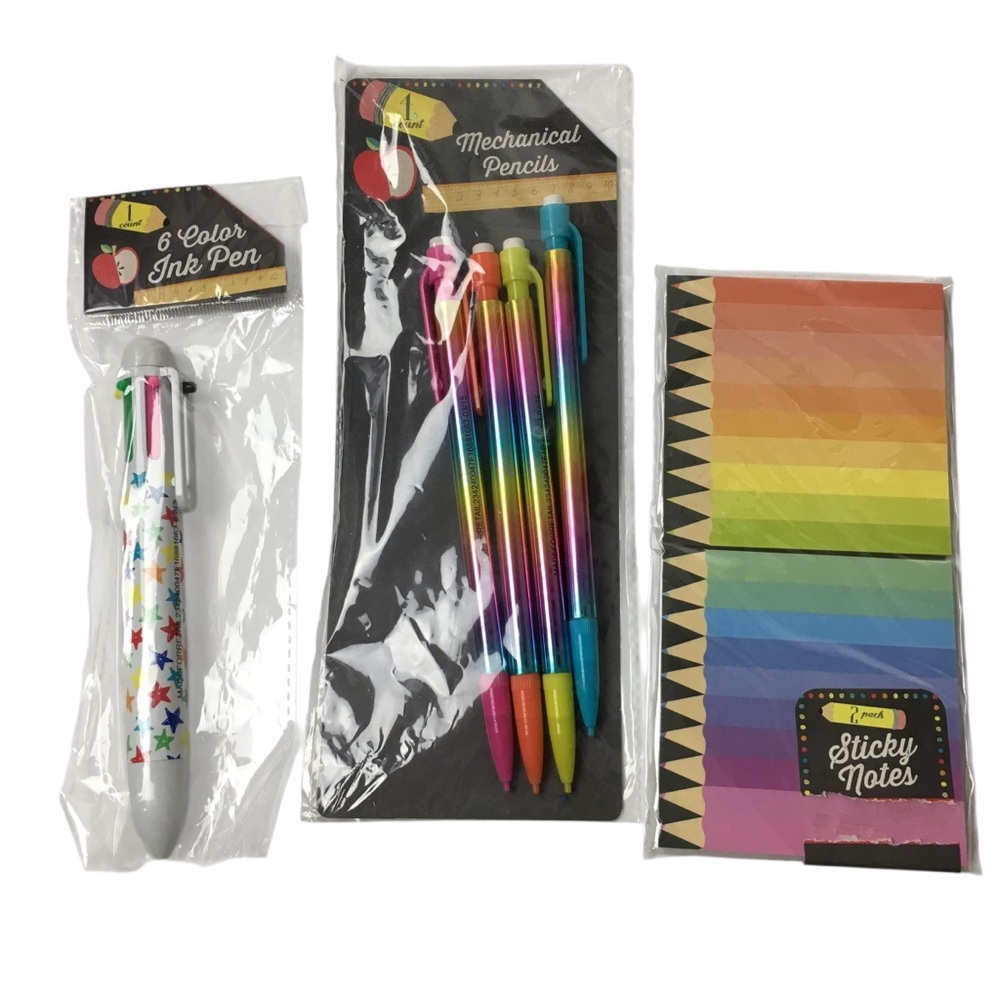 Target Planner Accessories Kit Set Rainbow Multicolor Pen Pencils Sticky Notes